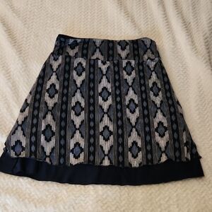 Patterned Blue-toned Abstract A-Line Women's Reversible Skirt